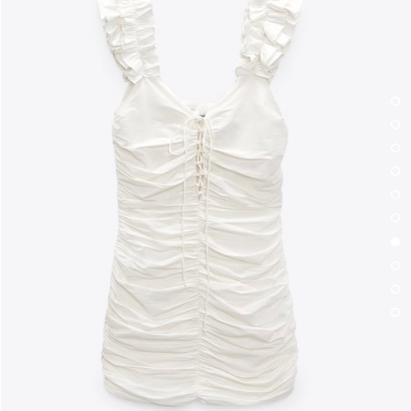 Zara Draped Linen Blend Dress. NWT. Size Small. - Picture 8 of 14